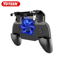 Yoteen Mobile Game Controller Grip Cooling Fan Extended Handle with Trigger Joystick for iOS Android PUBG Shooting Game261n