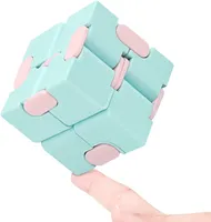 Infinity Cube Fidget Oyuncak Stres Rahatlatıcı Çocuklar ve Yetişkinler İçin Fidgeting Oyunu Sevimli Mini Eşsiz Gadget Anksiyete Rölyef ve Kill Time Macaron Blue