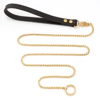 Cadenas Collar de cadena de perros de enlace cubano para mascota 316l acero inoxidable collar/correa de oro de oro accesorios de joyería de joyas de moda