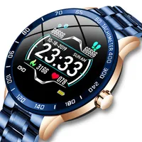 Steel Band Smart Watch Men Heart Rate Blood Pressure Monitor Sport smart wr235Q