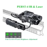 PERST-4 IR LASER PEQ Grön synlig laseromfattning med KV-5PU-tråd fjärrkontroll Noll ljusstyrka Justerbar Airsoft Tactical Weapon Light Jakt Rifle Syn