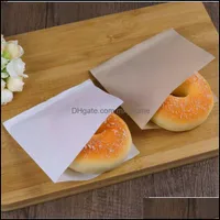 Regalo Wrap 100pcs / pack 12x12cm Biscotti Biscotti Donut Paper Bags Oilproof Pane Artigianato Panetteria Food Imballaggio Kraft Sandwich Dogut Bag Drop Consegna 2