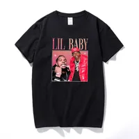 Men&#039;s T-Shirts Lil Baby Rapper Hip Hop 90s Vintage T Shirt For Men Streetwear Graphic Tees Top Cotton Short Sleeve T-shirtsMen&#039;s