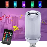 LED -smarta glödlampor Bluetooth E27 B22 E26 RGB Musiklampans ljushögtalare med 24Keys avlägsna vardagsrumsfest färgglada LED -lampor