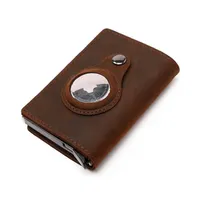 Wallets Apple&#039;s Vintage Genuine Leather Wallet Airtags Case Business Men&#039;s Bank Holder Fit For 8 Cards2700