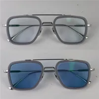 Cores de lentes de óculos de sol de buff mudou em sol de cristal claro para design escuro 006 quadros quadrados de estilo popular vintage uv400 copos externos protetores