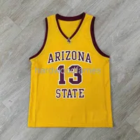 James Bon marché cousu Harden Harden Arizona Retro Brand College Jersey Jaune Nouveau NCAA Personnalisé Hommes Femmes Jeux Basketball Jersey XS-5XL 6XL T-shirt