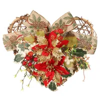 Décorations de Noël Amour Garland en forme de coeur Ornement suspendu artificiel Berry Riband décoration de porte d'entrée Venture murale capablechr