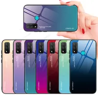 Luxury Tempered Glass Case For Huawei P Smart 2021 P smart 2020 Colorful Back Cover For Huawei P Smart Plus 2019 18 Phone Cases