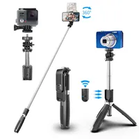スマートな携帯電話のための普遍的なBluetooth Selfieスティック三脚Gopro Sportsアクションビデオカメラselfieシャッター100cm Monopod W220413