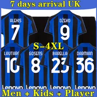 S-4XL Lukaku Soccer Jersey 22 23 Vidal Lautaro Eriksen Correa Alexis Inters Dzeko Uniforms Milans Topps Football Shirt 2022 2023 Men Kids Kit
