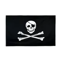 CREEPY RAGGED äldre Jolly Roger Skull Cross Bones Pirate Flag för Home Garden Banner Decorations Polyester FY6049 SXJUL18