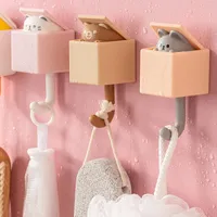 1 Creative Cat Cute Soam Seamless Dorm Sypialnia Drzwi Hook Klucz Parasol Ręcznik Hat Coat Rack Wall Decor Inventory Hurtownie