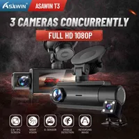 3 способа Dash Cam для автомобильного DVR 1080P камера 3 линзы ночное видение 3,16 дюймов IPS экран G-датчик реверсивный образ H220409