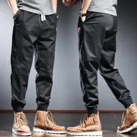 Pantalones de hombres moda holgada lápiz hombres deportes joggers 2022 sommer casual streetwear algodón negro elástico pantalones de cordón