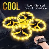 UFO RC Mini Quadcopter Induction Drone Smart Watch Remote Sensing Gesture Aircraft Hand Control Altitude Hold Kids 220713