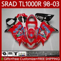 Kit de cuerpo para Suzuki SRAD TL1000 R TL-1000 TL 1000 R TL1000R 98-03 Bodywork 118NO.130 TL-1000R 1998 1999 2000 2001 2002 2003 TL 1000R 98 99 00 01 02 03 Rizla Rojo OEM carenado