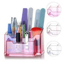Makeup Brushes Cells Nail Art Tools Storage Box Organizer Gel File Doting Pen Holder Container Case Display ShelMakeup