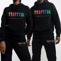 Trapstar Designer Erkekler Seti Polar Sports Suit Trailsuits Havlu Nakış Mektubu Kadınlar Erkek Takip Kapşonlu Kapüşonlu ve Pantolon Setleri