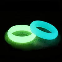 Unisex Rare 6-7mm Wide Natural Fluorite luminous Stone Glow in Dark Ring