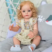55cmリボーン幼児の女の子プリンセススースースーフルボディシリコンベビードールハンドセタールペイトルートヘアバスおもちゃの女の子220720