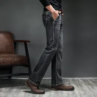 Męskie dżinsy bootcut flare męscy vintage stretch but cut dżinsowe mężczyzn klasyczne jesienne flowane pantalon homtalon homme