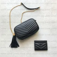 7a C￡mara de calidad Lou Bolso de hombro peque￱o para hombres Bolsas de cuero de cuero genuino Tote Fashion Shopping Billet Cases de dise￱adores de lujo bolso de bolso de bolso