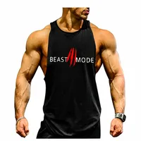 Modo de bestia de marca de gimnasia Beastbuilding Men Fitness Singlete Camisa sin mangas Muscle Solid Algody Muscle Gyms 220613