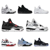 High Quality 4s Military Black cat Basketball Shoes Men Women Sail 4 University Blue Infrared Red Royalty Lightning White Cement Oreo jack Trainer sneakers size 36-47