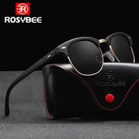 Rosybee UV400 gepolariseerde zonnebril Men Dames klassieke coole retro zonnebril Coating Man Driving Shades Fashion Male 220513