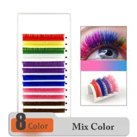 False Eyelashes Rows Faux Individual Color Mix Rainbow Eyelash Extension Makeup Colorful Cilia Maquiagem CiliosFalse