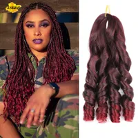 LX Brand Curly Braiding Hair 20inch Loose Wave Braids Hair With Curly Ends Bouncy Crochet Braids Curly Hair for Black Women Lizzyhairfactory