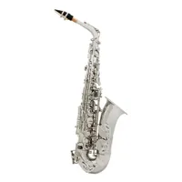 Hochwertiger EB -Alt -Saxophon -Messing Silber -plattiert E flaches Saxal Musical Woodwind Instrument mit Lederhülle Mundstück Schilfschilfs
