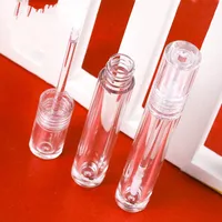 5 ml tomma läppglansrör flaskan klar mini påfyllningsbara läppar balsambehållare med penselplast kosmetiska förpackningsflaskor 863 e3