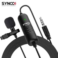 SYNCO LAV-S6E Profesyonel Lavalier Mikrofon Klipsli Klipli Oudivential Kondenser Mikrofon Otomatik Eşleştirme 6m Uzun Kablo