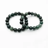 Women Men Designer Strand Bracelets Moss Agate beads Natural Stone Healing Crystal Stretch Beaded