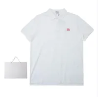 22SS 럭셔리 패션 남성 디자이너 고품질 편지 인쇄 흰색 폴로 티셔츠 가슴 가슴 미니 자수 폴로 티셔츠 S M L XL 세련된 탑 스타일