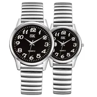 Zegarek moda mężczyźni kobiety kwarcowe para elastyczna elastyczna zespół obserwuj mężczyznę i damskie zegar prezentwristwatches