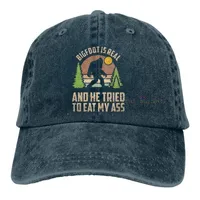 Bigfoot حقيقي وحاول أن يأكل حمار بيسبول قبعة للجنسين القبعة القبعة القابلة للتعديل