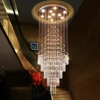 Lampade a sospensione Modern LED Crystal Crystal Chandelier Hotel Restaurant K9 Crystal Lamp Villa Large soggiorno Chandeliers Home Lighting