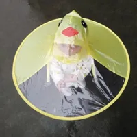 Opbergtassen Creatieve cartoon Duck Rain Hat opvouwbare kinderen Regenjas paraplu cape schattige jas mantel universeel voor jongens meisjesstorage