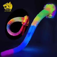 Massager Vibrator Sex Toys Penis Cock Yocy 16.9Inch Long Butt Unicorn Fantasy Dildo Silicone Soft Anal Plug Glowing In Dark Sex Toy For Women Men Anus Masturbate