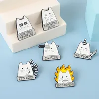 Das ist feine niedliche süße Katzen -Emaille Broschen Stifte coole kreative Animal Metal Pin Badge Denim Lapel Jewelry Geschenk Frauen Unisex Kinder