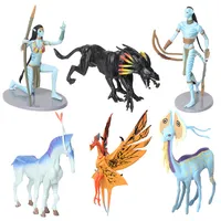 6 PCS Set Avatar 2 Na'vi Lady Action Figuras Decoración Toy Mountain Banshee Nantang Ikran Toruk