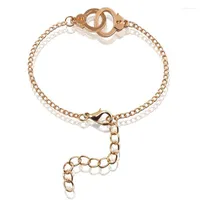 Cadeia de link Ihues Gold Silver Color Handcuffs punk pulseiras para mulheres pulseiras jóias de moda estilo de verão presente Rodn22
