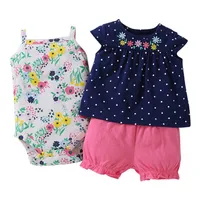 Times 'Lieblings-Mode-Baby-Mädchen Kleidung 100% Baumwolle Sommer Babykleidung Set T-Shirtbaby Bodysuitpants Cartoon gedruckt LJ201223