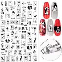 1Pc 3D Nail Sticker Stick Figure Woman Body Pattern Special Transfer Picture Flowers Sliders Sticker Diy Nail Art Decoration Hot