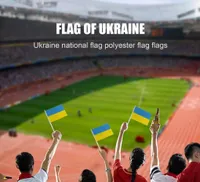 20 * 30 см Украина Ручной мини-флаг с белым полюсом Яркий цвет и исчезновенный устойчивый к стране баннер национальный овсянка флаги прочный полиэстер Vog343