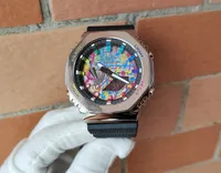 New model 2022 GM 2100 quality metal watch New fashion relogio masculino waterproof men&#039;s wristwatch Sport dual display GMT Digital LED reloj hombre Army Military