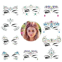 Drawing Stickers Face Gems 10 Sets Mermaid Jewels Festival Rhinestones Rave Eyes Body Bindi Temporary Crystal Stickers Decorations Fit for Party amWTN